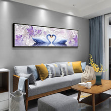 Load image into Gallery viewer, Swan Love 80*30CM(Canvas) Full Round Drill Diamond Painting