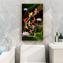 Load image into Gallery viewer, Koi Fish Lotus 45*85CM(Canvas) Full Round Drill Diamond Painting