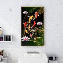 Load image into Gallery viewer, Koi Fish Lotus 45*85CM(Canvas) Full Round Drill Diamond Painting
