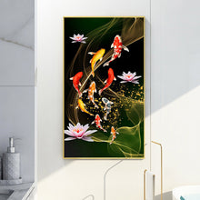 Load image into Gallery viewer, Koi Fish Lotus 45*85CM(Canvas) Full Round Drill Diamond Painting
