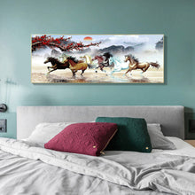 Load image into Gallery viewer, Nine Running Horses 100*50CM(Canvas) Full Round Drill Diamond Painting