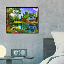 Load image into Gallery viewer, Scenic Lake House 50*40CM(Canvas)-Full Square Drill Diamond Painting