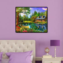 Load image into Gallery viewer, Scenic Lake House 50*40CM(Canvas)-Full Square Drill Diamond Painting