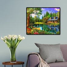 Load image into Gallery viewer, Scenic Lake House 50*40CM(Canvas)-Full Square Drill Diamond Painting