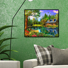 Load image into Gallery viewer, Scenic Lake House 50*40CM(Canvas)-Full Square Drill Diamond Painting