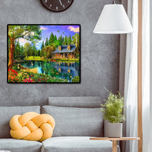 Load image into Gallery viewer, Scenic Lake House 50*40CM(Canvas)-Full Square Drill Diamond Painting