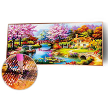 Load image into Gallery viewer, Spring Bridge 100*50CM(Canvas) Special Shaped Drill Diamond Painting