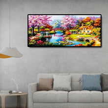 Load image into Gallery viewer, Spring Bridge 100*50CM(Canvas) Special Shaped Drill Diamond Painting
