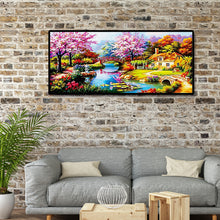 Load image into Gallery viewer, Spring Bridge 100*50CM(Canvas) Special Shaped Drill Diamond Painting