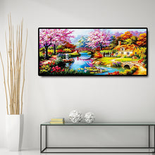 Load image into Gallery viewer, Spring Bridge 100*50CM(Canvas) Special Shaped Drill Diamond Painting