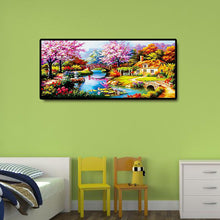Load image into Gallery viewer, Spring Bridge 100*50CM(Canvas) Special Shaped Drill Diamond Painting