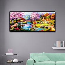 Load image into Gallery viewer, Spring Bridge 100*50CM(Canvas) Special Shaped Drill Diamond Painting