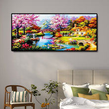 Load image into Gallery viewer, Spring Bridge 100*50CM(Canvas) Special Shaped Drill Diamond Painting