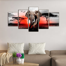 Load image into Gallery viewer, 5 Panel Elephant 103*45CM(Canvas) Full Round Drill Diamond Painting
