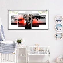 Load image into Gallery viewer, 5 Panel Elephant 103*45CM(Canvas) Full Round Drill Diamond Painting