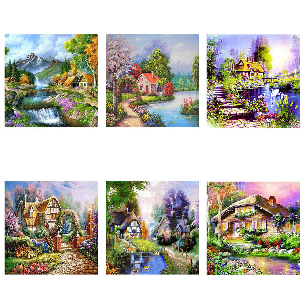 House 30*30CM(Canvas) Full Round Drill Diamond Painting