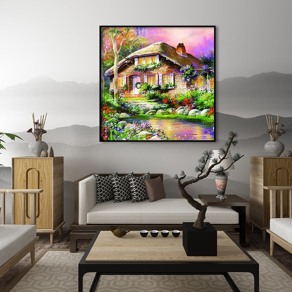 House 30*30CM(Canvas) Full Round Drill Diamond Painting