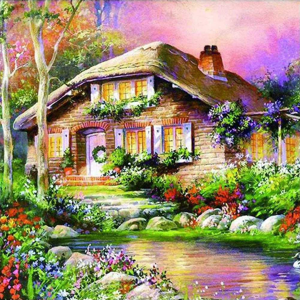 House 30*30CM(Canvas) Full Round Drill Diamond Painting