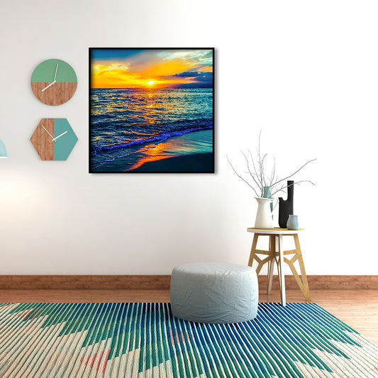 Sea Wave Point 30*30CM(Canvas) Full Round Drill Diamond Painting