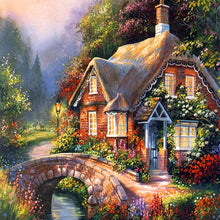 Load image into Gallery viewer, Flower House 30x30cm(canvas) full round drill diamond painting
