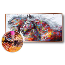 Load image into Gallery viewer, Colorful Skin Horses 80*40CM(Canvas) Full Round Drill Diamond Painting