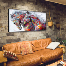 Load image into Gallery viewer, Colorful Skin Horses 80*40CM(Canvas) Full Round Drill Diamond Painting