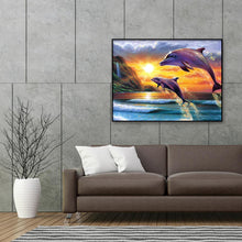 Load image into Gallery viewer, Sunset Dolphin 30*40CM(Canvas) Full Round Drill Diamond Painting