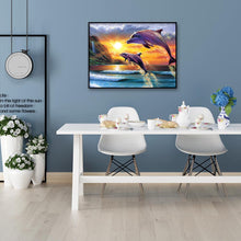 Load image into Gallery viewer, Sunset Dolphin 30*40CM(Canvas) Full Round Drill Diamond Painting