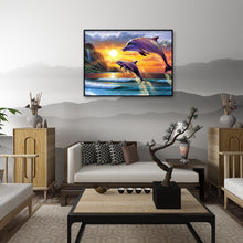 Load image into Gallery viewer, Sunset Dolphin 30*40CM(Canvas) Full Round Drill Diamond Painting