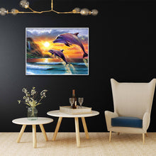 Load image into Gallery viewer, Sunset Dolphin 30*40CM(Canvas) Full Round Drill Diamond Painting