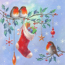 Load image into Gallery viewer, Birds Christmas Stockings 30*30CM(Canvas) Full Round Drill Diamond Painting