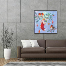 Load image into Gallery viewer, Birds Christmas Stockings 30*30CM(Canvas) Full Round Drill Diamond Painting