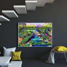 Load image into Gallery viewer, Flowers And Peacocks 40*30CM(Canvas) Full Round Drill Diamond Painting