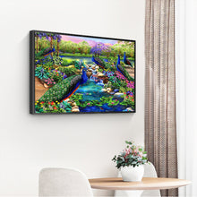 Load image into Gallery viewer, Flowers And Peacocks 40*30CM(Canvas) Full Round Drill Diamond Painting