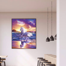 Load image into Gallery viewer, White Horse 30*40CM(Canvas) Full Round Drill Diamond Painting
