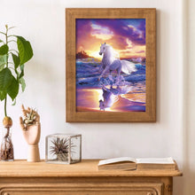 Load image into Gallery viewer, White Horse 30*40CM(Canvas) Full Round Drill Diamond Painting