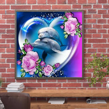 Load image into Gallery viewer, Couple Dolphins 30*30CM(Canvas) Full Round Drill Diamond Painting