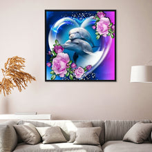Load image into Gallery viewer, Couple Dolphins 30*30CM(Canvas) Full Round Drill Diamond Painting