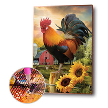 Load image into Gallery viewer, Rooster Sunflower 30*40CM(Canvas) Full Round Drill Diamond Painting