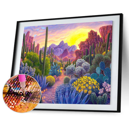 Cactus 40*30CM(Canvas) Full Round Drill Diamond Painting