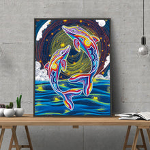 Load image into Gallery viewer, Dolphin 30*40CM(Canvas) Special Shaped Drill Diamond Painting