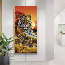 Load image into Gallery viewer, Animal Tiger 50*110CM(Canvas) Full Round Drill Diamond Painting