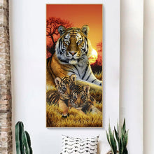 Load image into Gallery viewer, Animal Tiger 50*110CM(Canvas) Full Round Drill Diamond Painting