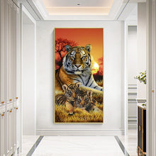 Load image into Gallery viewer, Animal Tiger 50*110CM(Canvas) Full Round Drill Diamond Painting