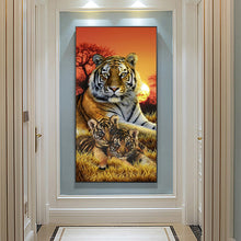 Load image into Gallery viewer, Animal Tiger 50*110CM(Canvas) Full Round Drill Diamond Painting