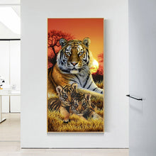 Load image into Gallery viewer, Animal Tiger 50*110CM(Canvas) Full Round Drill Diamond Painting