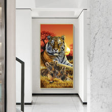 Load image into Gallery viewer, Animal Tiger 50*110CM(Canvas) Full Round Drill Diamond Painting