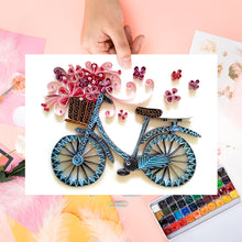 Load image into Gallery viewer, Quilted Paper Stripes Tool Set Bike Flower DIY Quilling Paper Painting Kit