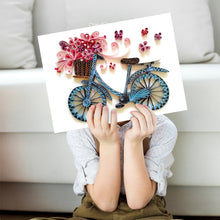 Load image into Gallery viewer, Quilted Paper Stripes Tool Set Bike Flower DIY Quilling Paper Painting Kit