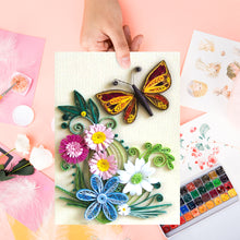 Load image into Gallery viewer, Paper Quilling Tool Set DIY Butterfly Flower Tweezers Ruler Rolling Pen Kit